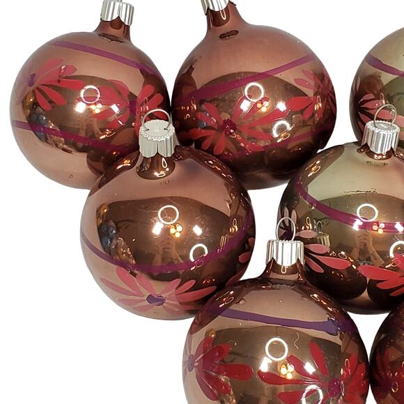 Vtg Martha Stewart MSE Christmas Ornament Painted Slivered Glass 3" Lot of 9 - Picture 5 of 12